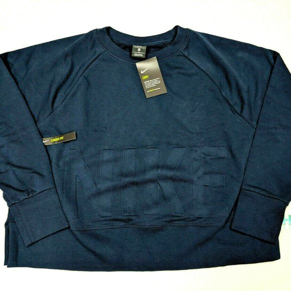 Nike Tops - Nike Dry Crew Sweatshirt Women's Dri-Fit Obsidian